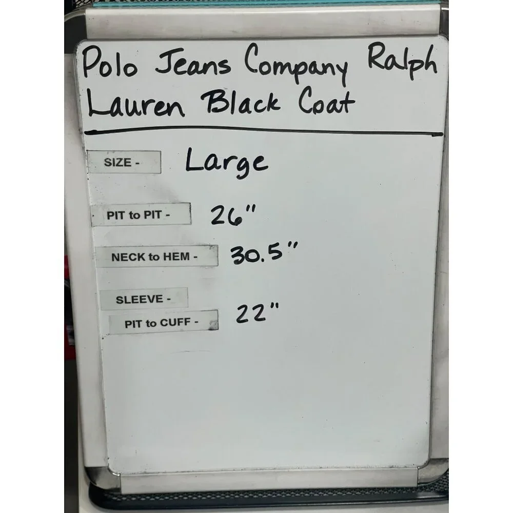 Ralph Lauren Polo Jeans Co. Men's‎ Vintage Black Casual Jacket Coat Size Large